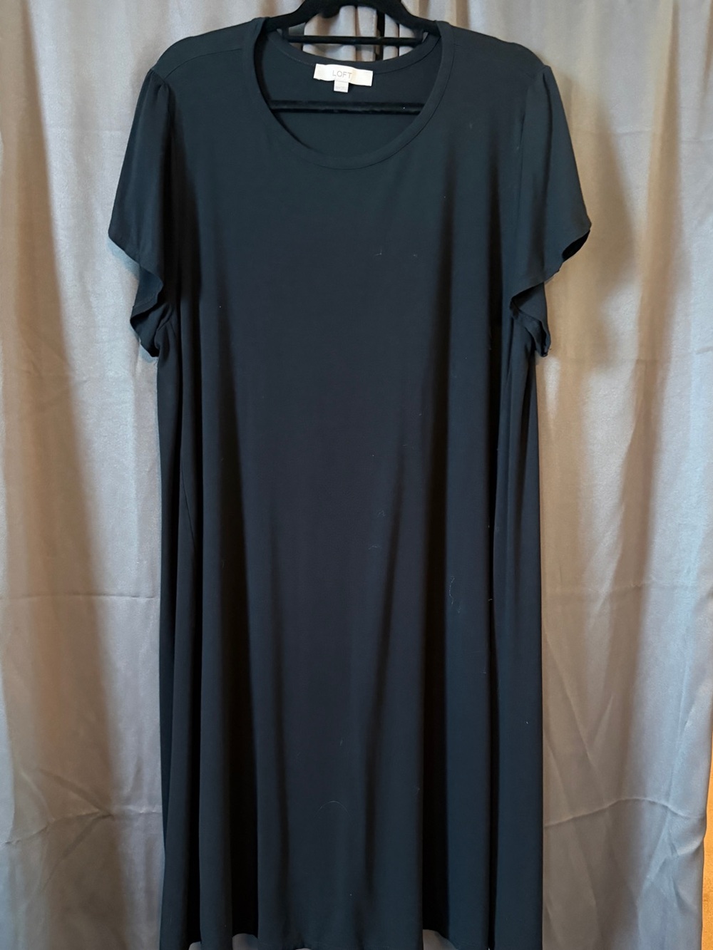 LOFT Black Jersey Swing Dress
